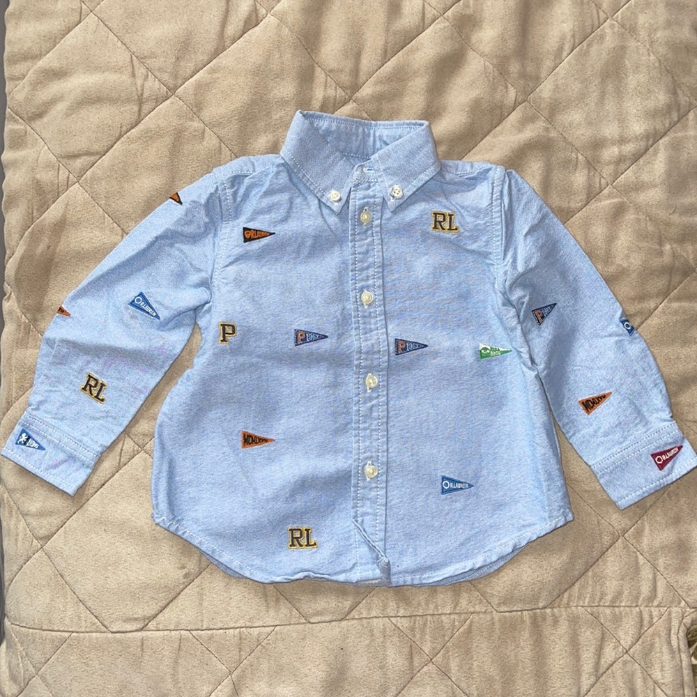 Ralph Lauren Toddler Boys Oxford Shirt (blue)